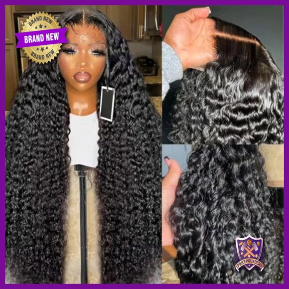 30 Inch Deep Wave Lace Front Wig Human Hair 200% Density Glueless main image 5